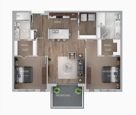 2 Bed 2 Bath 1,130 Sq Ft – photo 1