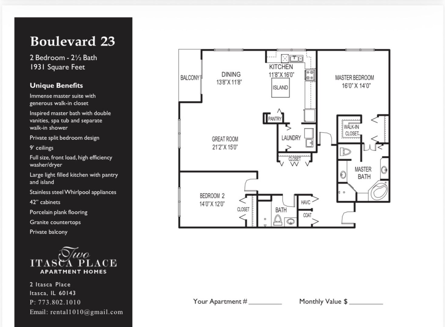 Itasca Apartment: 2 Itasca Pl