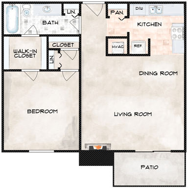 LARGE ONE BEDROOM WITH FIREPLACE – photo 1