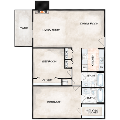 TWO BEDROOM TWO FULL BATHROOM W/FIREPLACE – photo 1