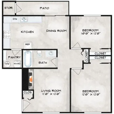 Spacious 2-bedrooms / 1-bathroom Apartments – photo 1