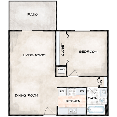 1 Bed 1 Bath Rental at 3630 N Academy Blvd, 05, Colorado Springs, CO – photo 1
