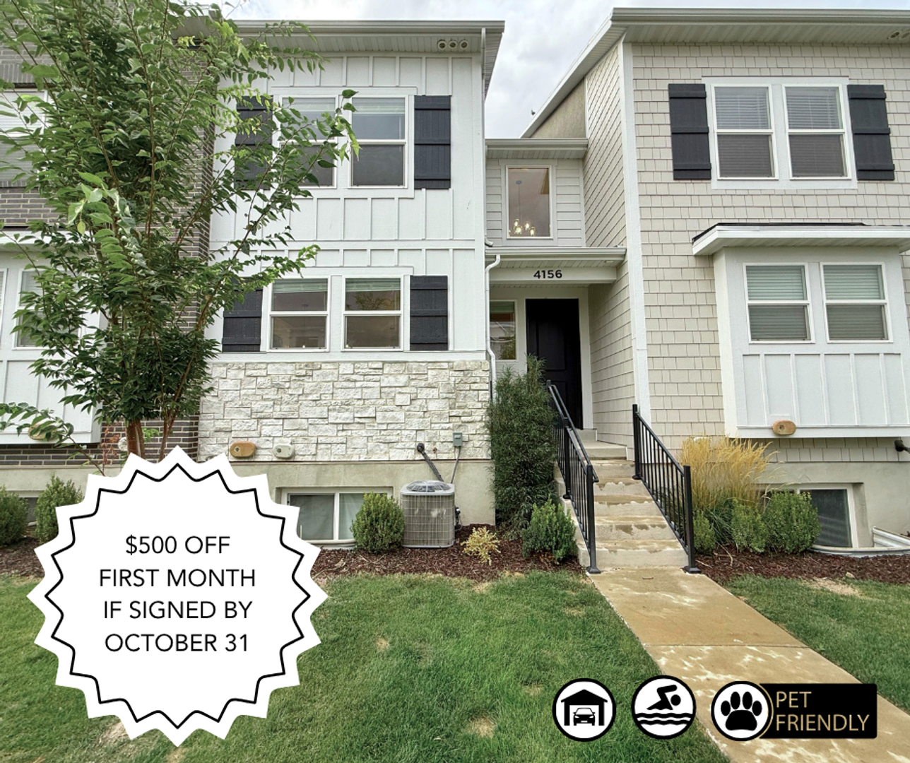 Pet Friendly Townhome in Willow Point – 3 Bed, 2.5 Bath, 2-Car Garage