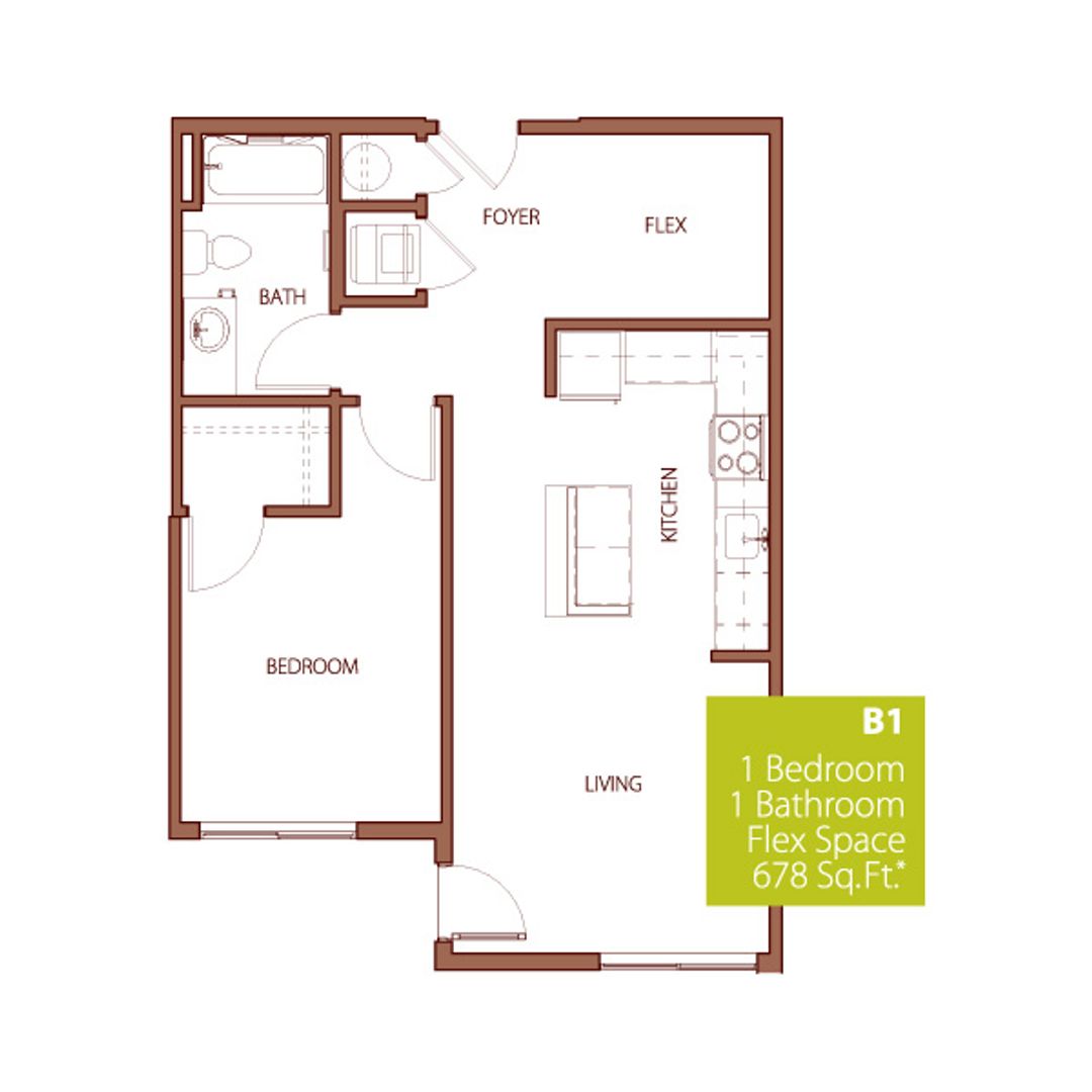 1 Bedroom with a Flex