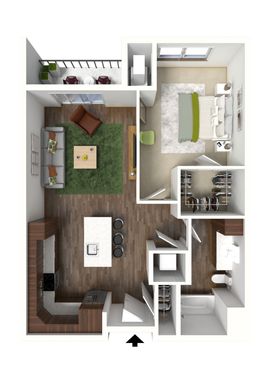 1 Bed 1 Bath (B2)