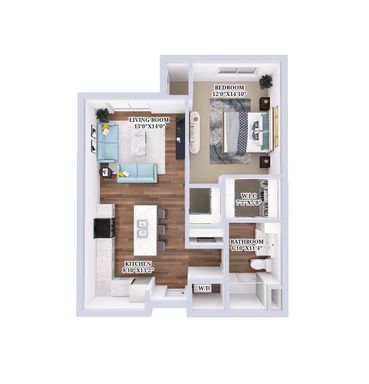 1 Bedroom / 1 Bath - B2