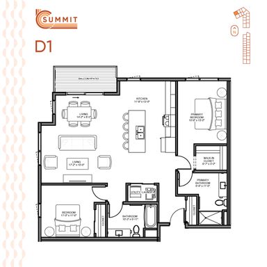 Lease a 1,261 sq.ft two-bedroom, two-bath apartment! – photo 1