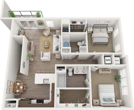 1,275 sq. ft. 2 bed, 2 bath apartment at HUB13! – photo 1