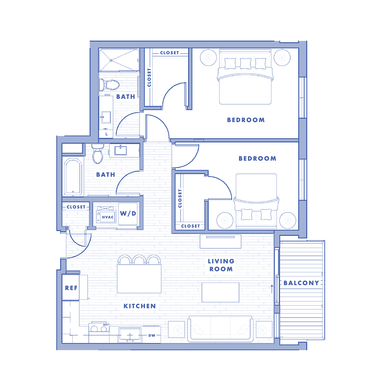 B9, 1,021 sq.ft. 2 Bed / 2 Bath at The Scoot