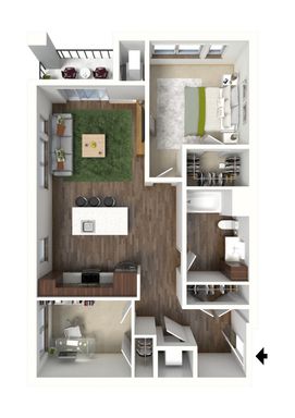 2 Bed 1 Bath (C1) – photo 1