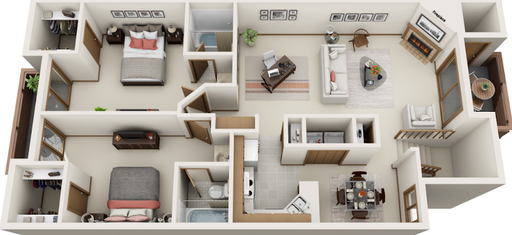 2A1- Two-bedroom, two-bathroom – photo 1