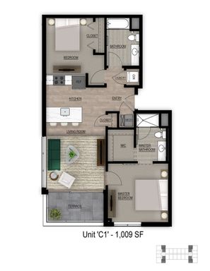 Modern Comfort Meets Luxury: Stunning C1 Two-Bedroom, Two-Bath Apartment at The Easton – photo 1