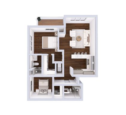 Broadway - 1,225 sq. ft. 2b2b at Tannery Falls