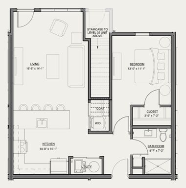 B1 - A One-Bedroom with Private Garage at AXIS – photo 1