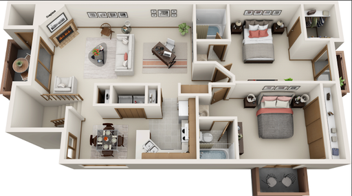 2A2- Two-bedroom, two-bathroom – photo 1