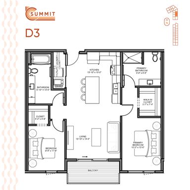 Lease a 1,054 sq.ft two-bedroom, two-bath apartment! – photo 1