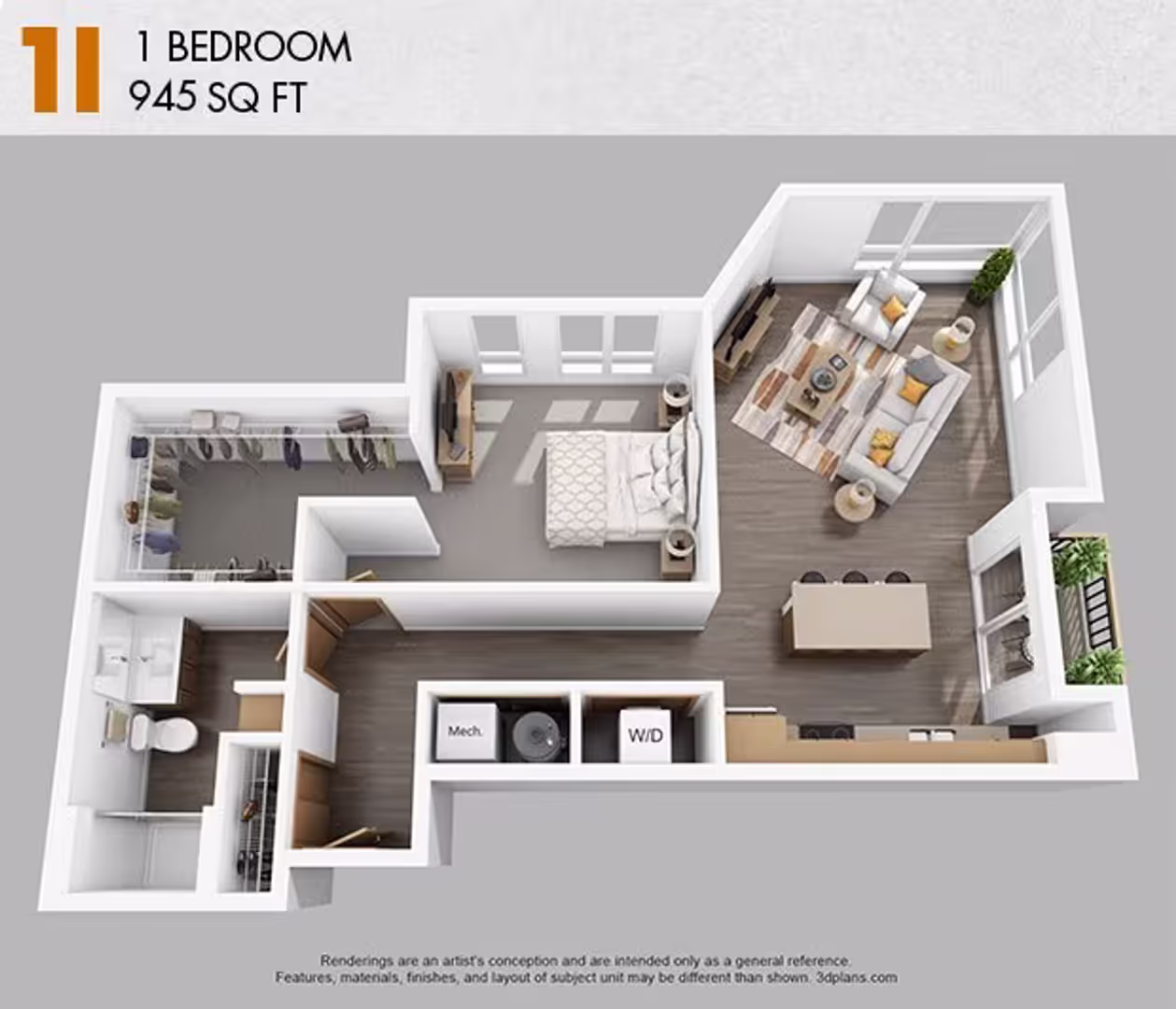 1I floor plan