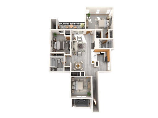 Lease a three bed/ two bath at The Villas at Foxwood!