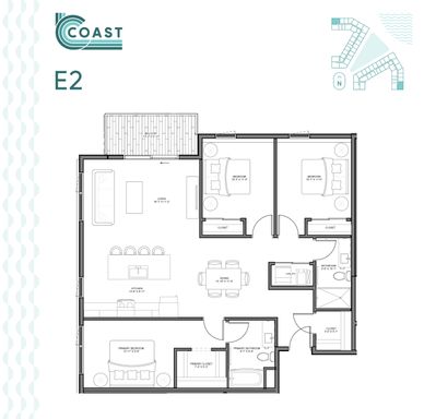 1,337 sq.ft three bedroom at COAST! – photo 1