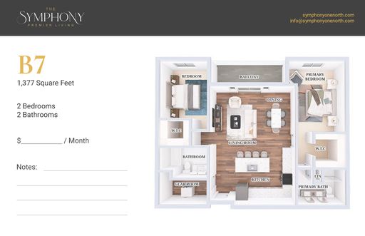 B7 Style Two Bedroom Apartment Home Available