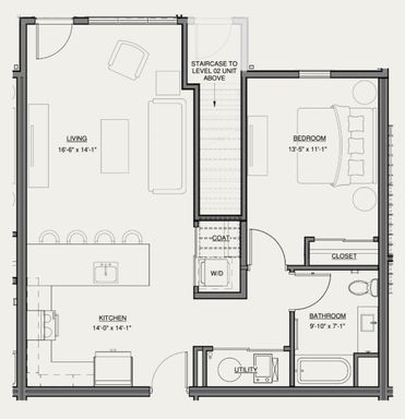 B1A - A One-Bedroom with Private Garage at AXIS – photo 1