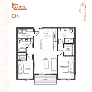 Lease a 1,054 sq.ft two-bedroom, two-bath apartment! – photo 1