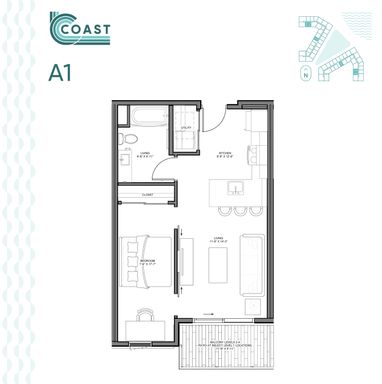 529 sq.ft one bedroom at COAST! – photo 1