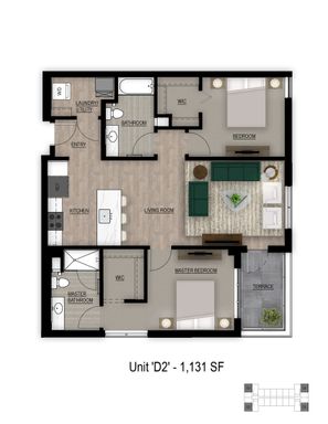 Modern Comfort Meets Luxury: Stunning D2 Two-Bedroom, Two-Bath Apartment at The Easton – photo 1