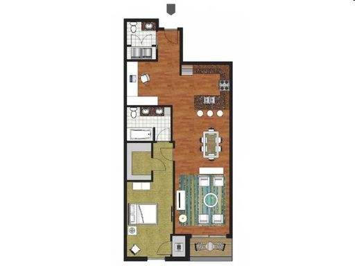 1 Bed + Bonus Room, 1-1/2 Bath (1077 SF) available at Granite Shores