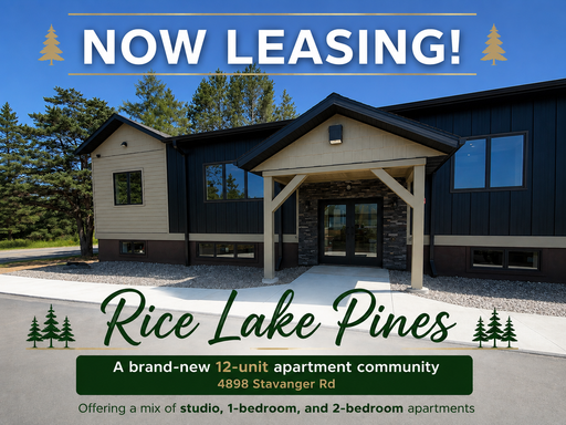 BRAND-NEW APARTMENTS – NOW LEASING AT RICE LAKE PINES! – photo 1
