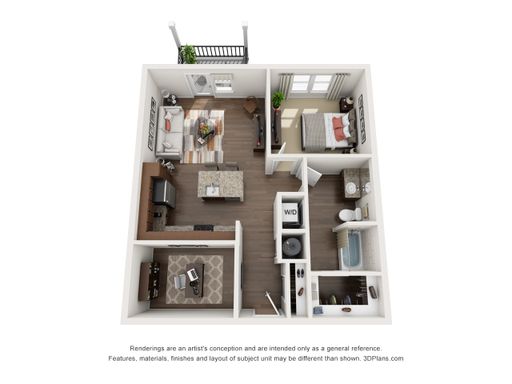 1 Bedroom/1 Bathroom + Flex – photo 1