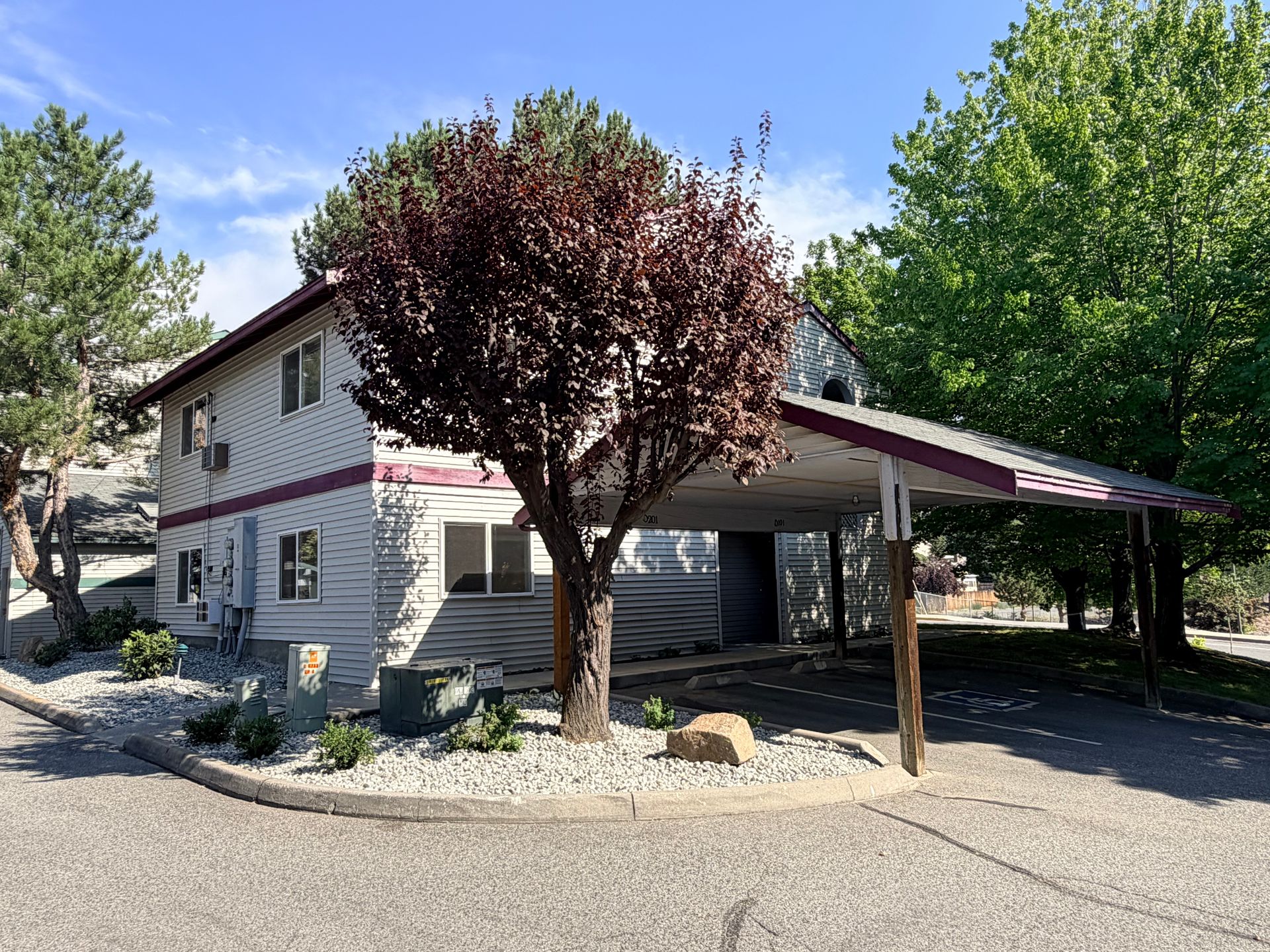 Fully renovated with creative finishes! 2 bed, 2 baths, a/c, dishwasher, w/d, covered parking and VIEWS! 2 of 12
