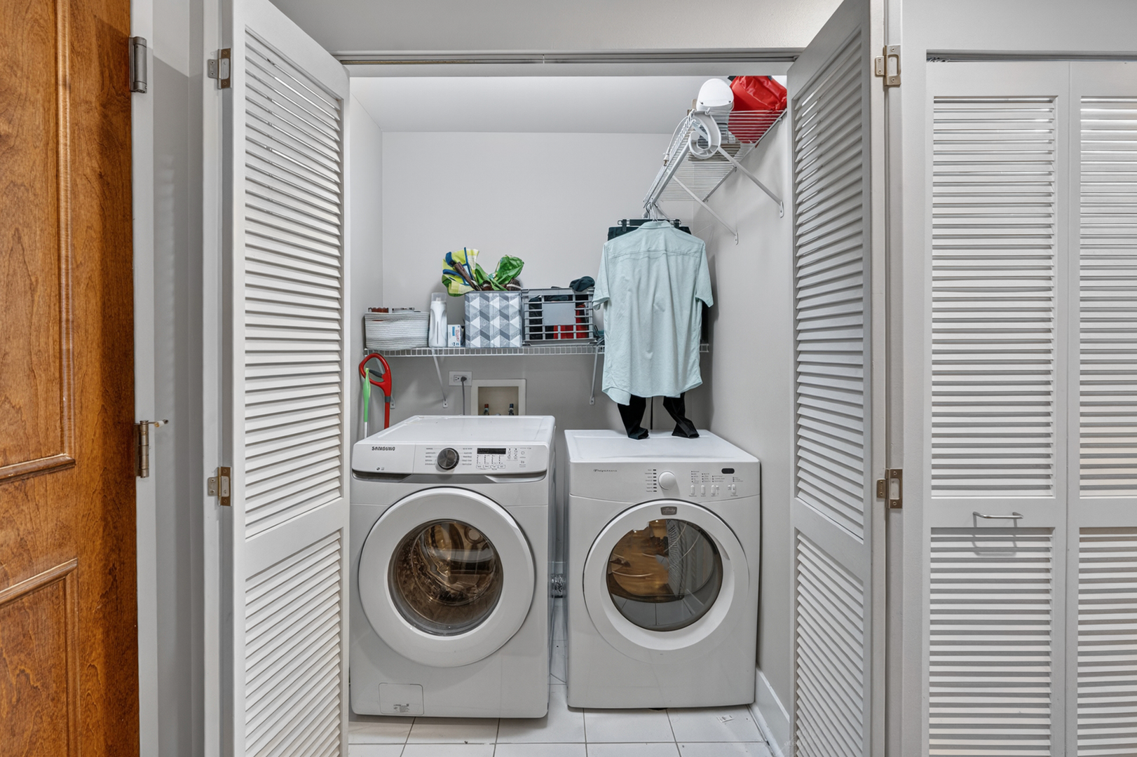 Laundry room at 525 Kedzie - The Miro Luxury Apartments