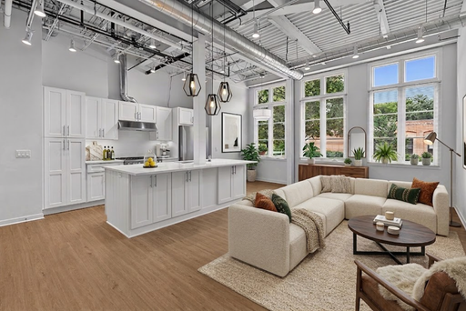 Spacious 3-Bedroom 2-Bath Luxury Apartment with In-Unit Washer/Dryer, Exposed Brick & High Ceilings – Pet-Friendly with Parking Near Lake Forest Amenities