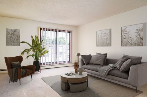 Standard corner style 2BR (938 sq. ft.) on 3rd floor with balcony.