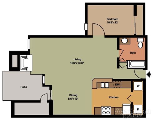 1 Bed 1 Bath Rental at 7707 Vineyards Ln NE - T202, Bremerton, WA – photo 1