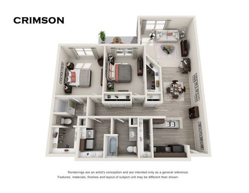 Spacious 2BR 2BA