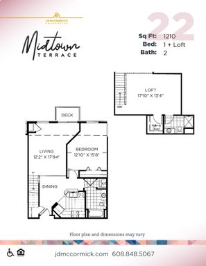 One Bedroom Plus Loft, Two Bathroom – photo 1
