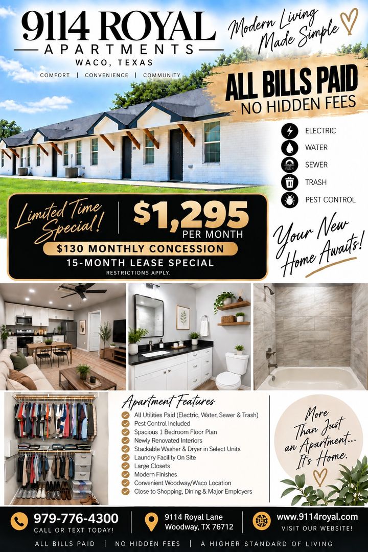 Waco Apartment: 9114 Royal Lane