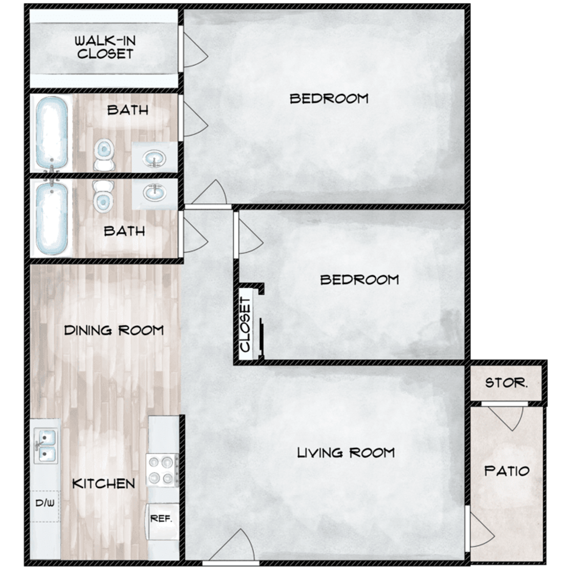 Spacious 1 and 2 bedroom homes in great location