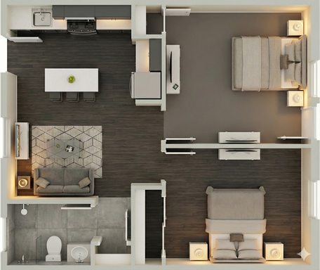 2 Bedroom 1 Bath South Side With In-Unit Laundry – photo 1