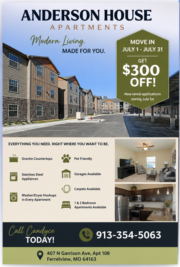 Ferrelview Apartment: 407 N Garrison Ave, Apt 108