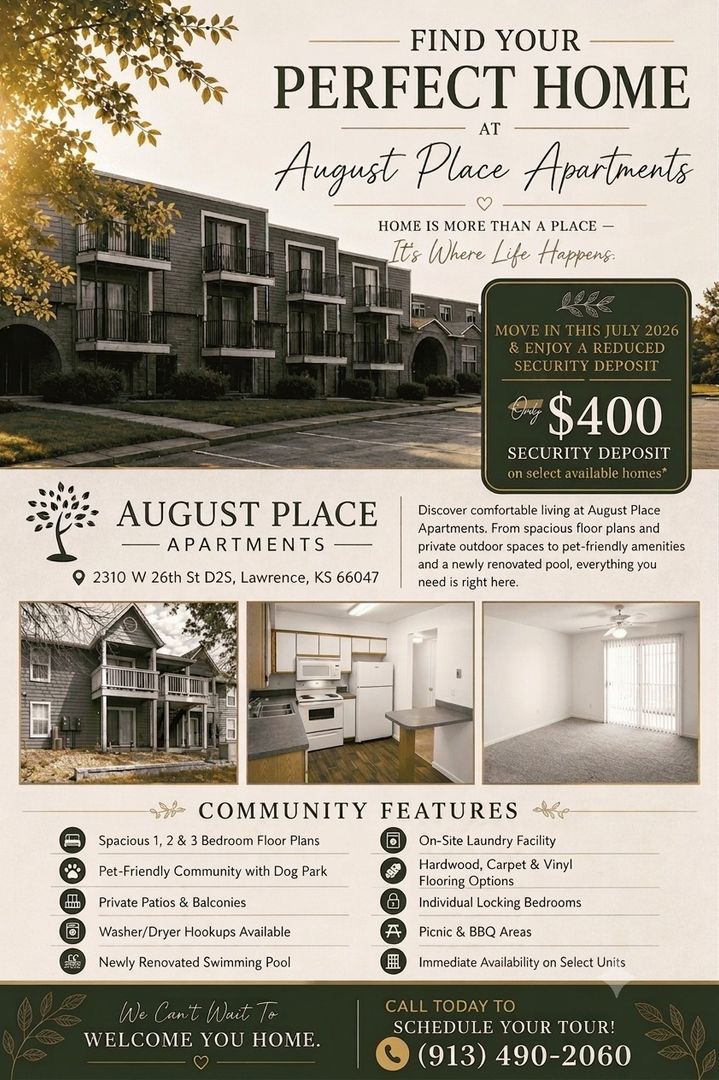 Lawrence Apartment: 2310 W 26th St