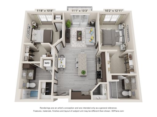 2 Bdrm/2 Bath Apartment w/Balcony