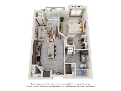 1 Bedroom/1 Bathroom Apartment w/Balcony and Plenty of Natural Light