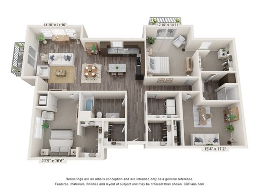 2 Bdrm/2 Bath + Den Spacious Corner Apartment w/Balcony and Plenty of Natural Light – photo 1