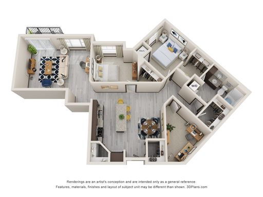 2 Bdrm + Den Apartment with Extra Walk-in Closet and Large Living Room and Vaulted Ceilings! – photo 1