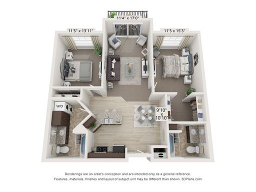 2 Bedroom/2 Bathroom Apartment
