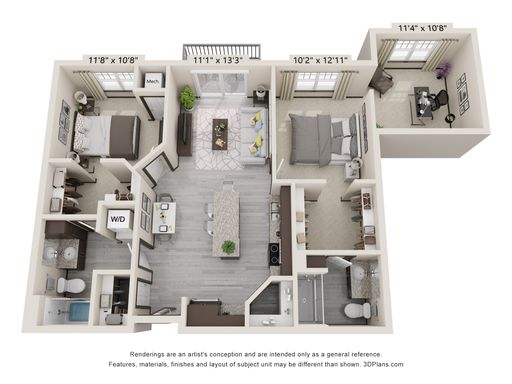 2 Bdrm + Den/2 Bath, Brand-New Apartment – photo 1
