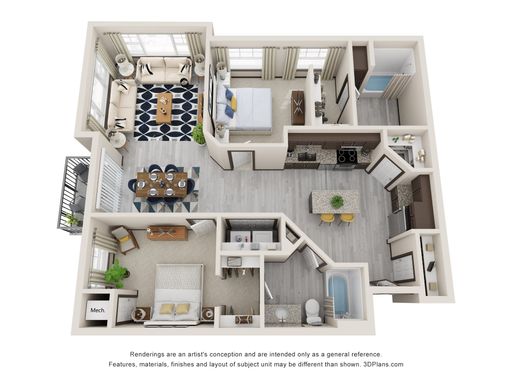Large 2 Bdrm/2 Bath Apartment w/Huge Windows